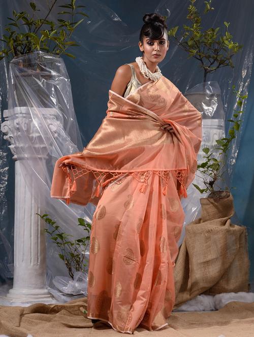 self design woven saree with blouse - 19139075 - Very Small Image - 1