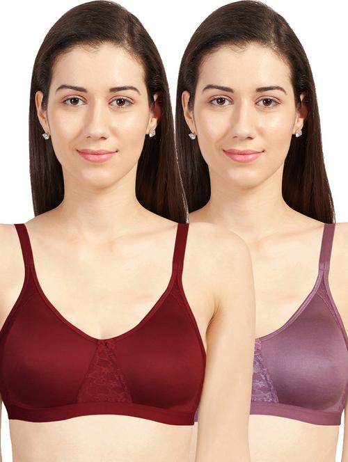 pack of 2 solid regular bra - 19139304 - Very Small Image - 1