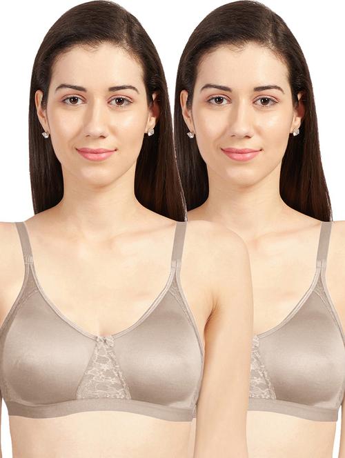 pack of 2 solid regular bra - 19139307 - Very Small Image - 1