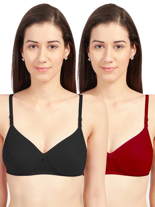 pack of 2 solid regular bra - 19139348 - Very Small Image - 1