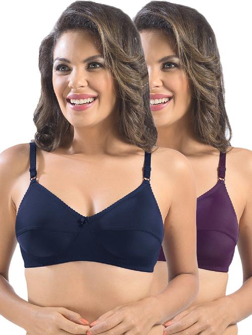 pack of 2 solid regular bra - 19140071 - Very Small Image - 1