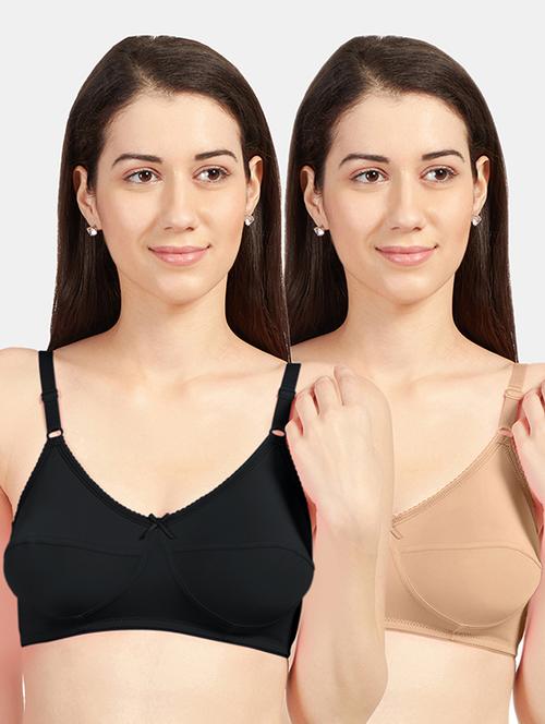 women pack of 2 solid bra combo - 19140094 - Very Small Image - 1