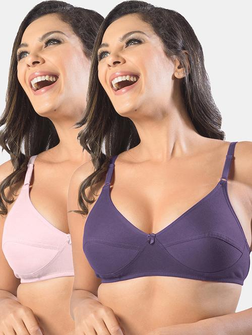 women pack of 2 solid bra combo - 19140163 - Very Small Image - 1