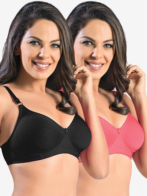 women pack of 2 solid bra combo - 19140400 - Very Small Image - 1