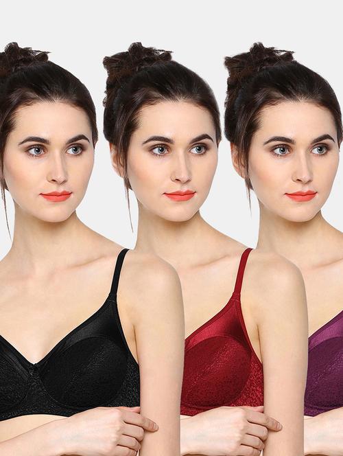 pack of 3 solid regular bra - 19140418 - Very Small Image - 1