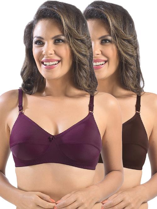 pack of 2 solid regular bra - 19141386 - Very Small Image - 1