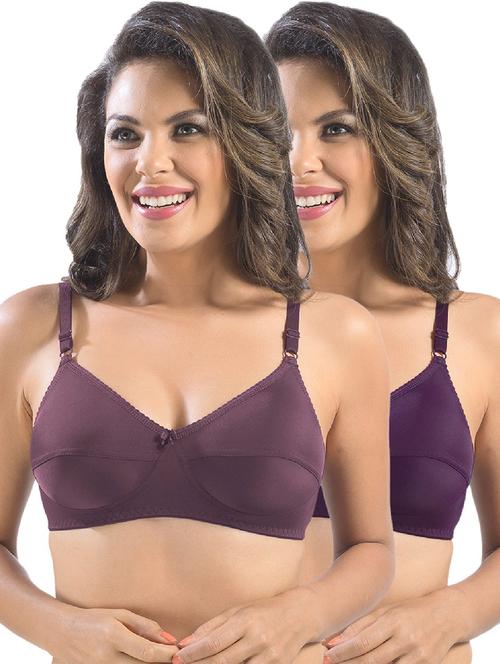 pack of 2 solid regular bra - 19141396 - Very Small Image - 1