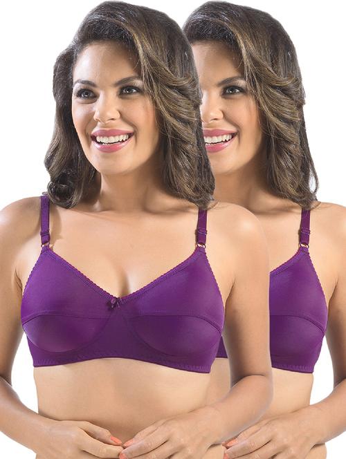 pack of 2 solid regular bra - 19141526 - Very Small Image - 1