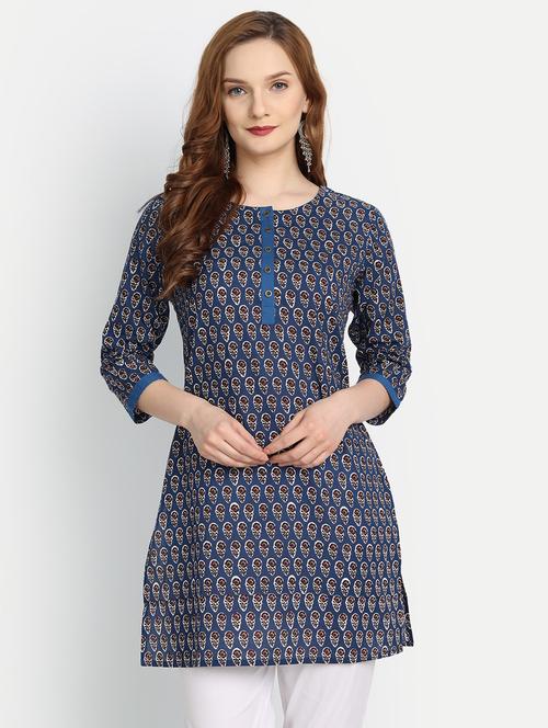 printed straight kurta - 19141814 - Very Small Image - 1