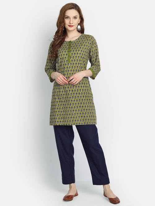 printed straight kurta - 19141815 - Very Small Image - 1