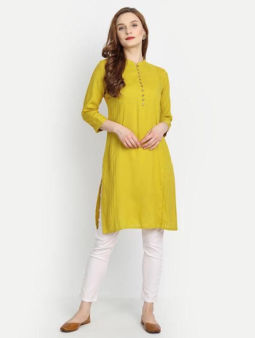 solid straight kurta - 19141826 - Very Small Image - 1