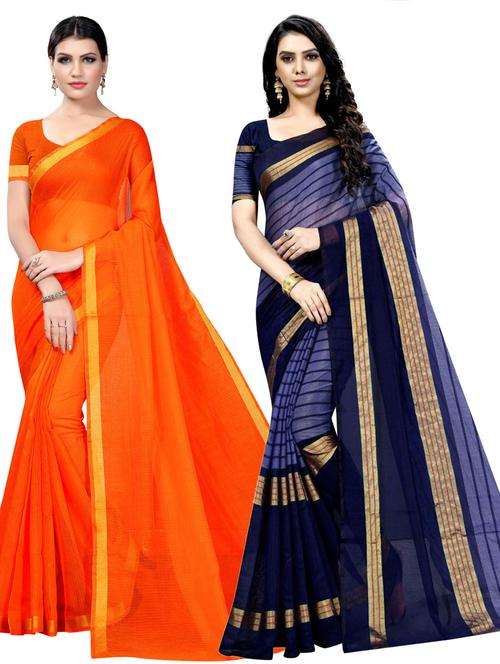 women's saree combo with blouse - 19141863 - Very Small Image - 1