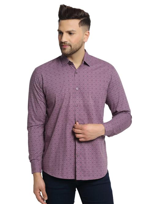 purple printed casual shirt - 19143359 - Very Small Image - 1