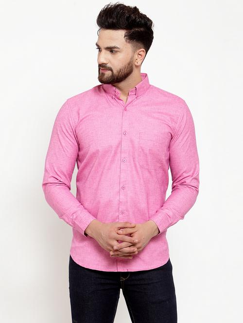 pink self design casual shirt - 19143361 - Very Small Image - 1