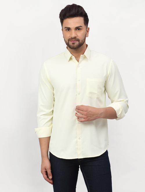 yellow solid casual shirt - 19143456 - Very Small Image - 1