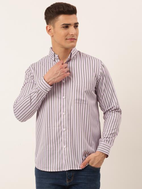 mens stripes casual shirt - 19143531 - Very Small Image - 1