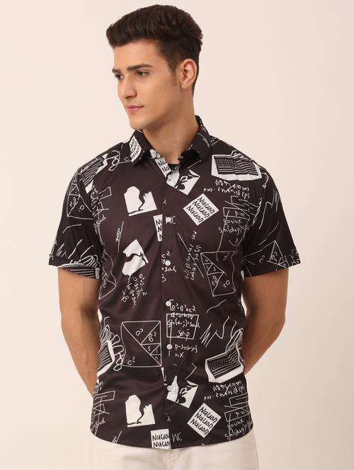 mens typography casual shirt - 19143547 - Very Small Image - 1