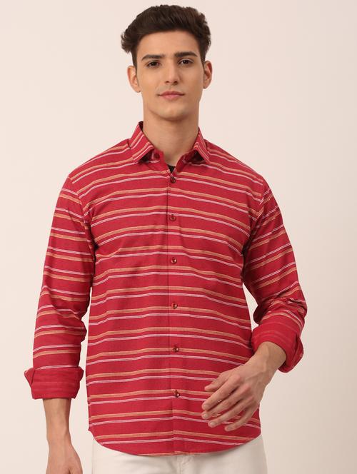 mens stripes casual shirt - 19143571 - Very Small Image - 1
