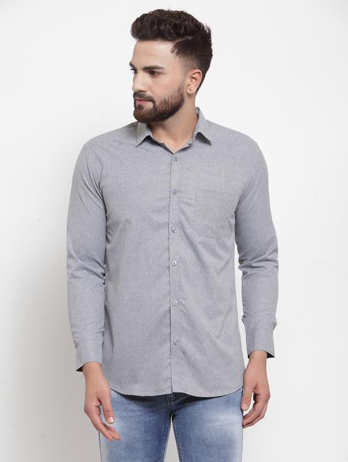 grey coloured casual shirt - 19143641 - Very Small Image - 1