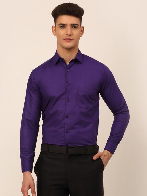 purple cotton formal shirt - 19144090 - Very Small Image - 1