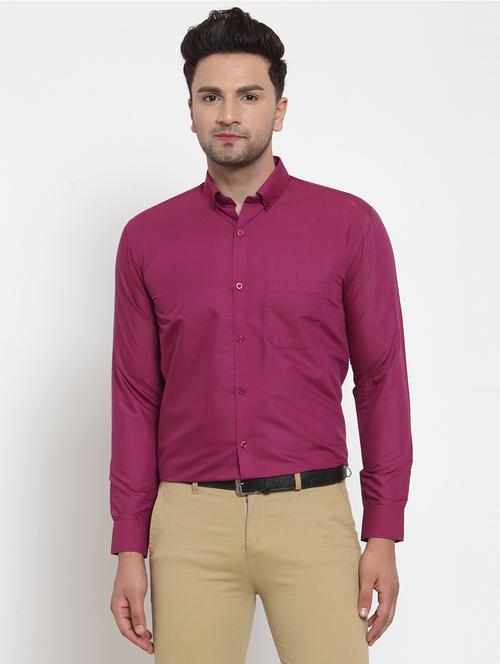 red cotton formal shirt - 19144146 - Very Small Image - 1
