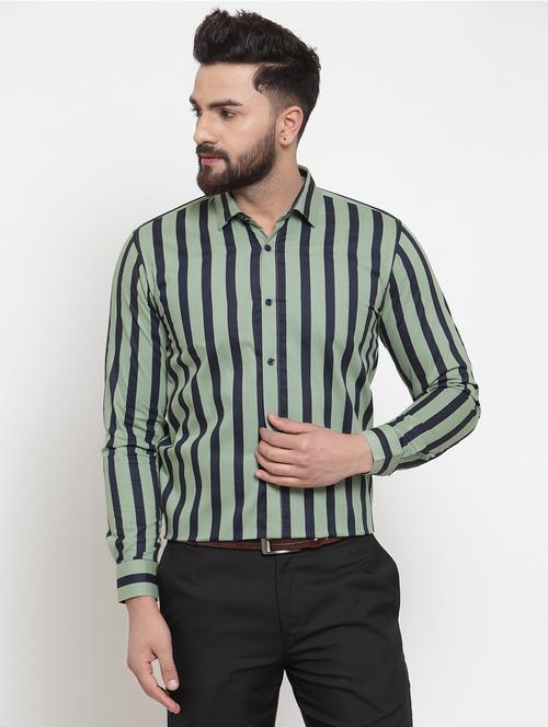 green cotton formal shirt - 19144235 - Very Small Image - 1