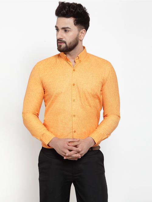 yellow cotton formal shirt - 19144257 - Very Small Image - 1