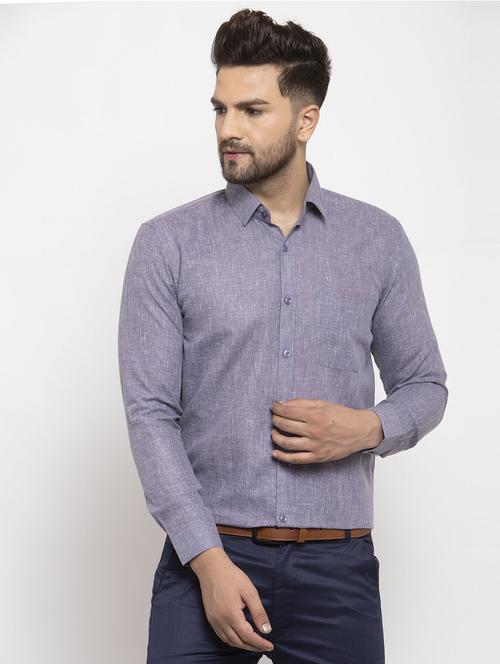 grey cotton blend formal shirt - 19144301 - Very Small Image - 1
