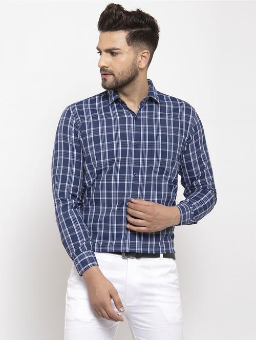 mens checks formal shirt - 19144310 - Very Small Image - 1