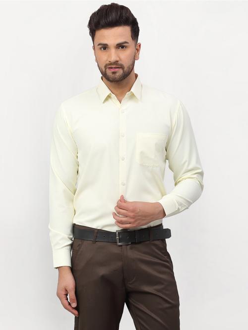 yellow cotton formal shirt - 19144357 - Very Small Image - 1
