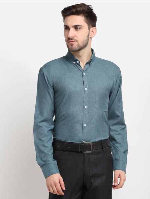 grey cotton formal shirt - 19144396 - Very Small Image - 1