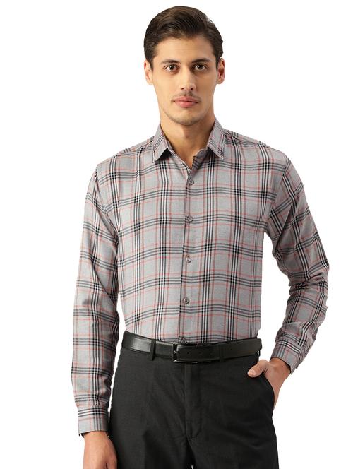 mens checks formal shirt - 19144426 - Very Small Image - 1