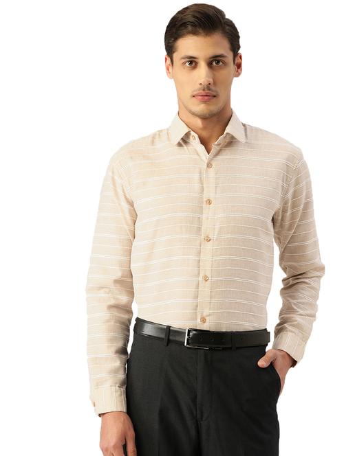 cream cotton formal shirt - 19144439 - Very Small Image - 1