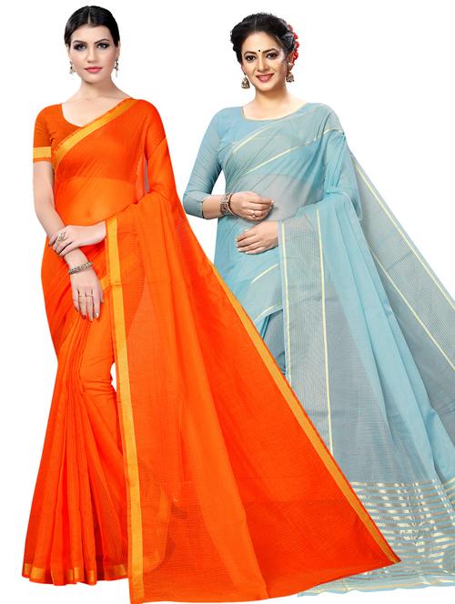 women's saree combo with blouse - 19145087 - Very Small Image - 1