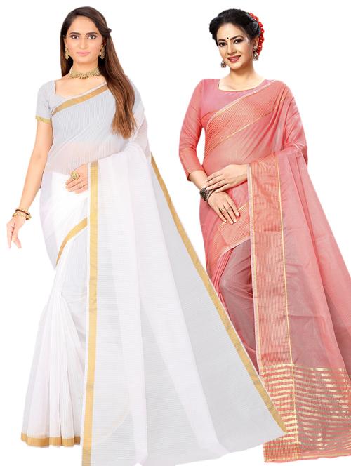women's saree combo with blouse - 19145108 - Very Small Image - 1