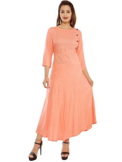 solid a-line kurta - 19145444 - Very Small Image - 1
