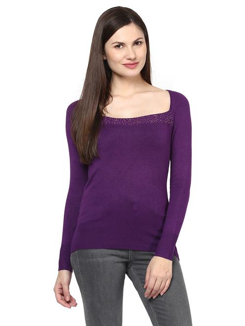 square neck solid pullover - 19145505 - Very Small Image - 1