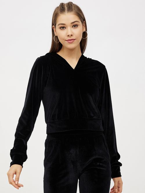 hooded neck solid sweatshirt - 19145509 - Very Small Image - 1