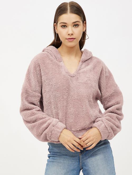 hooded neck solid sweatshirt - 19145516 - Very Small Image - 1