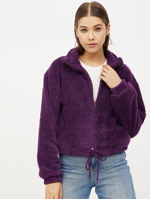zip up solid sweatshirt - 19145519 - Very Small Image - 1