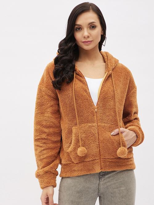 hooded neck solid sweatshirt - 19145526 - Very Small Image - 1