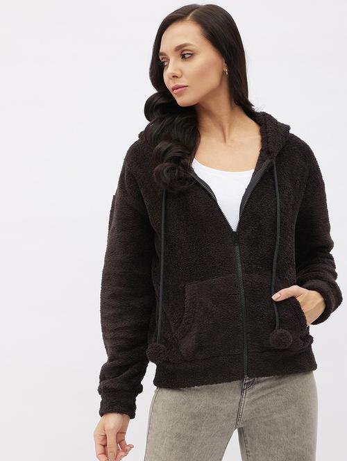 hooded neck solid sweatshirt - 19145530 - Very Small Image - 1