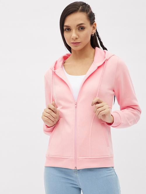 zip up solid sweatshirt - 19145545 - Very Small Image - 1