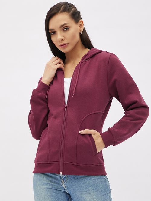 zip up solid sweatshirt - 19145547 - Very Small Image - 1