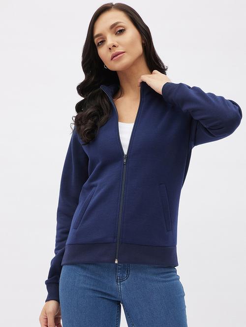 zip up solid sweatshirt - 19145553 - Very Small Image - 1