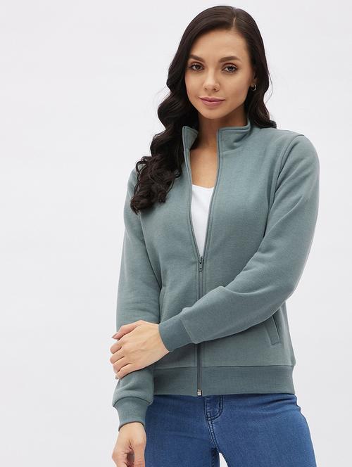 zip up solid sweatshirt - 19145556 - Very Small Image - 1