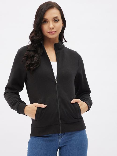 zip up solid sweatshirt - 19145558 - Very Small Image - 1