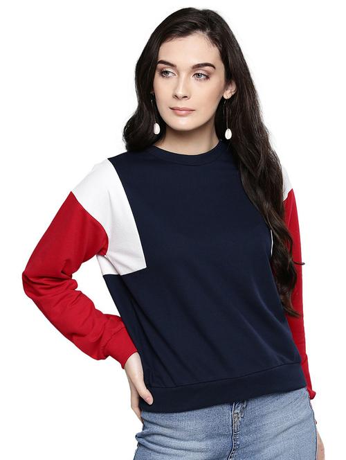 round neck color block sweatshirt - 19145627 - Very Small Image - 1