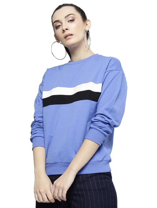 round neck color block sweatshirt - 19145634 - Very Small Image - 1