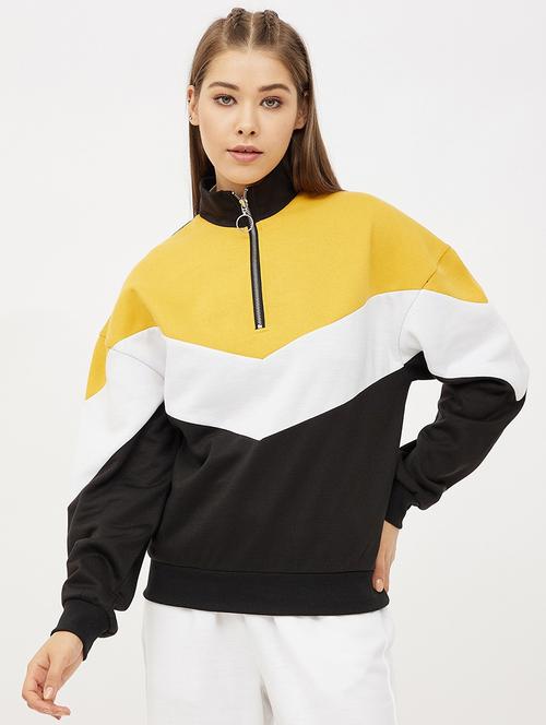 high neck color block sweatshirt - 19145641 - Very Small Image - 1